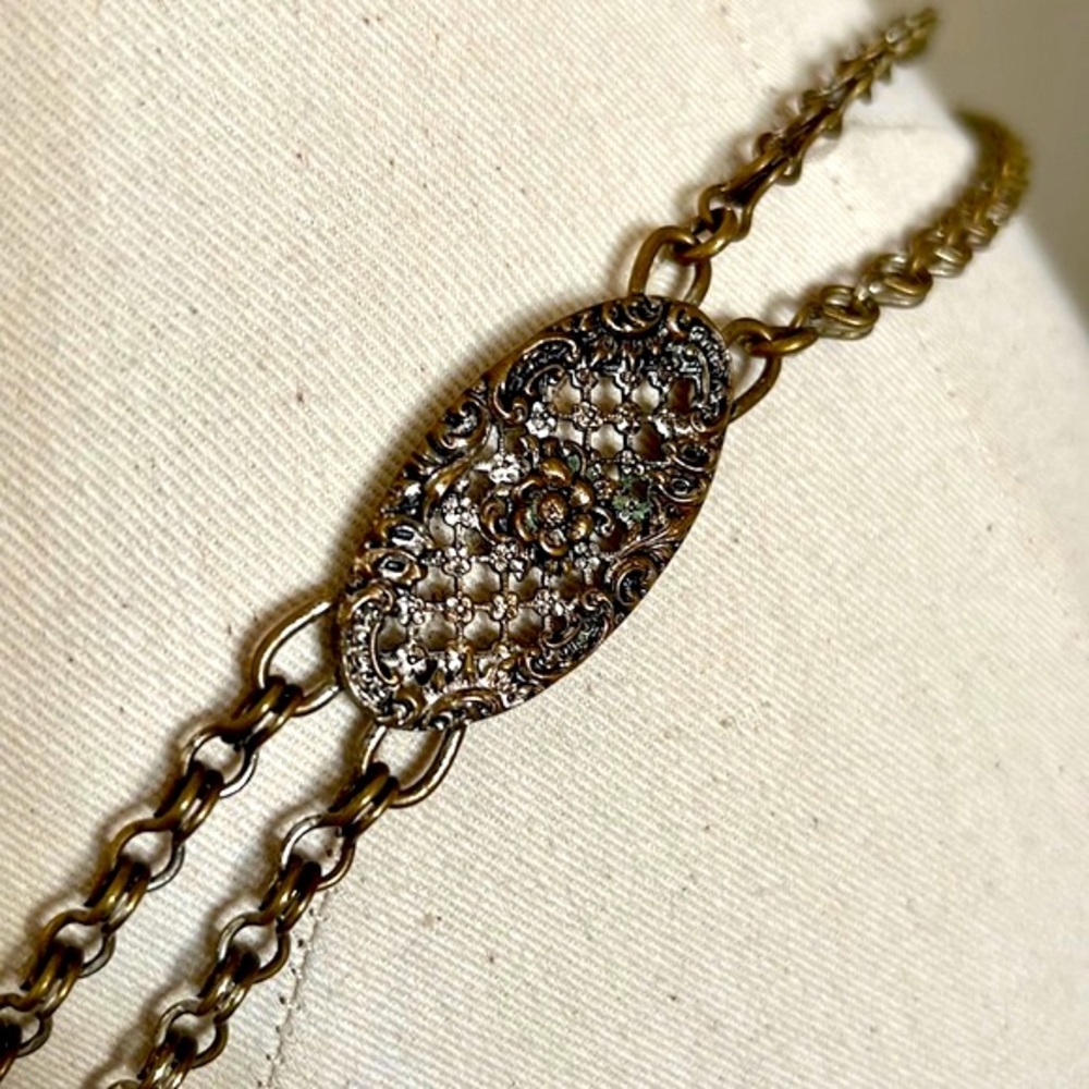 Belt or Necklace / Filigree & Rose / Metal - Picture 3 of 10